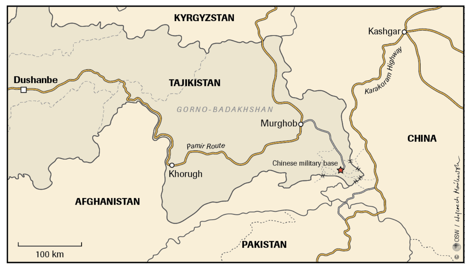 Chinese Military Facility in Tajikistan, OSW Poland, 2019